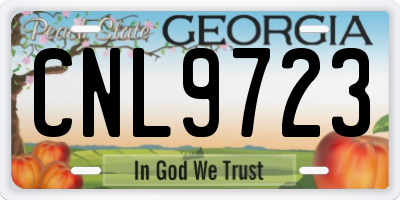 GA license plate CNL9723