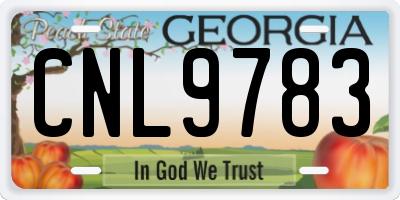 GA license plate CNL9783