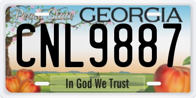 GA license plate CNL9887
