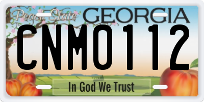 GA license plate CNM0112