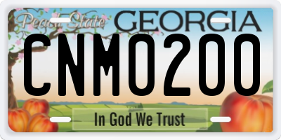 GA license plate CNM0200