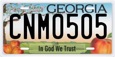 GA license plate CNM0505