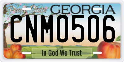 GA license plate CNM0506