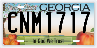 GA license plate CNM1717