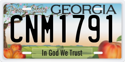 GA license plate CNM1791