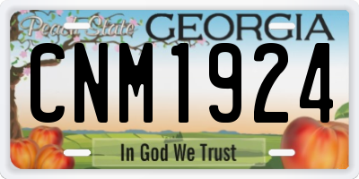 GA license plate CNM1924