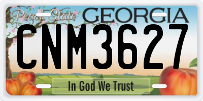 GA license plate CNM3627