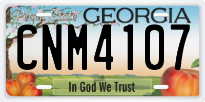 GA license plate CNM4107