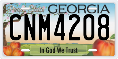 GA license plate CNM4208