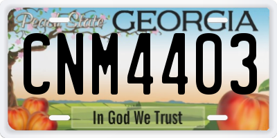 GA license plate CNM4403