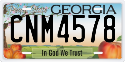 GA license plate CNM4578