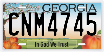 GA license plate CNM4745
