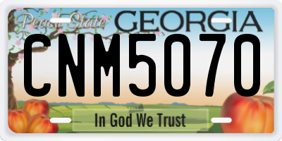 GA license plate CNM5070