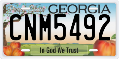 GA license plate CNM5492