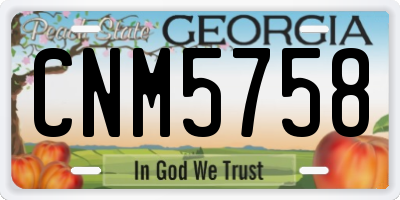 GA license plate CNM5758
