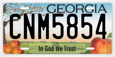 GA license plate CNM5854