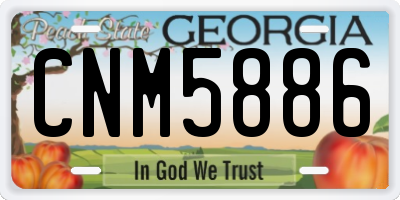 GA license plate CNM5886