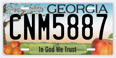 GA license plate CNM5887
