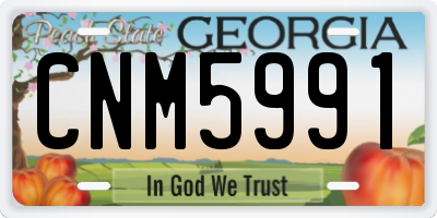GA license plate CNM5991