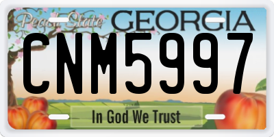 GA license plate CNM5997