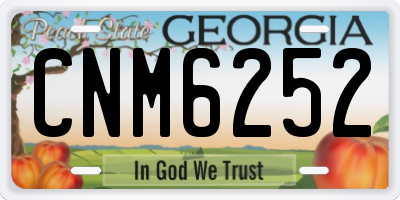 GA license plate CNM6252