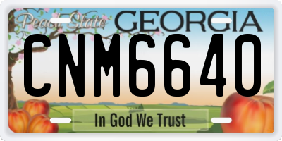 GA license plate CNM6640