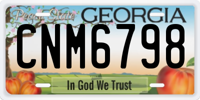 GA license plate CNM6798