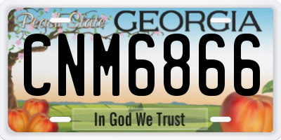 GA license plate CNM6866