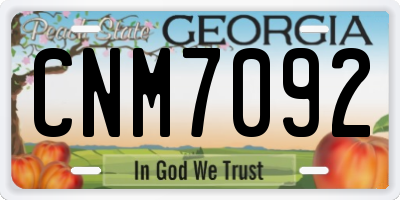 GA license plate CNM7092