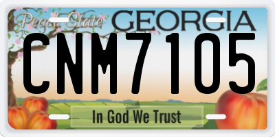 GA license plate CNM7105