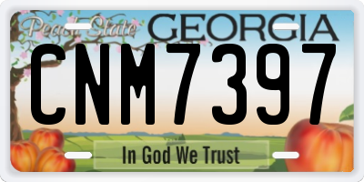 GA license plate CNM7397