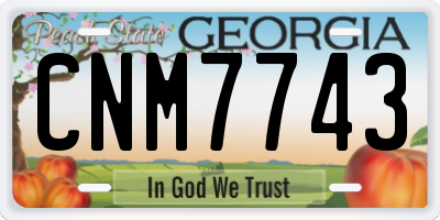 GA license plate CNM7743