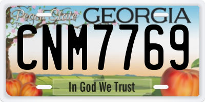 GA license plate CNM7769