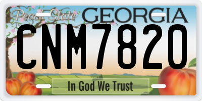 GA license plate CNM7820