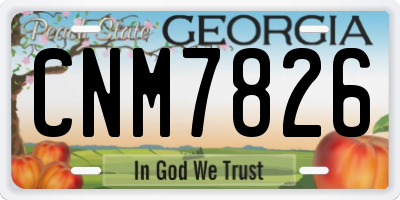 GA license plate CNM7826