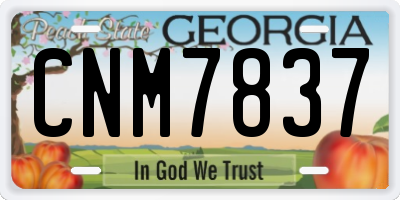 GA license plate CNM7837
