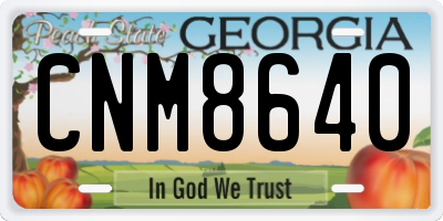 GA license plate CNM8640