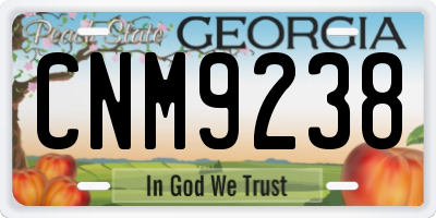 GA license plate CNM9238