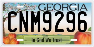 GA license plate CNM9296