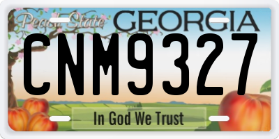 GA license plate CNM9327