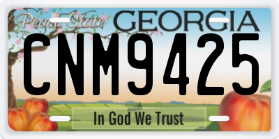 GA license plate CNM9425