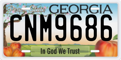 GA license plate CNM9686