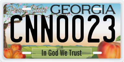 GA license plate CNN0023