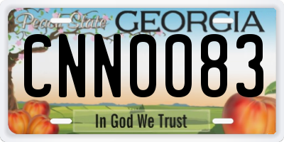 GA license plate CNN0083