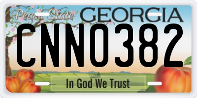 GA license plate CNN0382