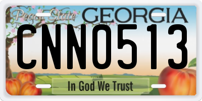 GA license plate CNN0513