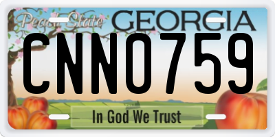 GA license plate CNN0759