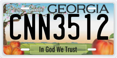 GA license plate CNN3512