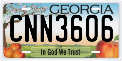 GA license plate CNN3606