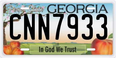 GA license plate CNN7933